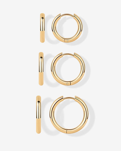 Thin Hoop Earrings Set