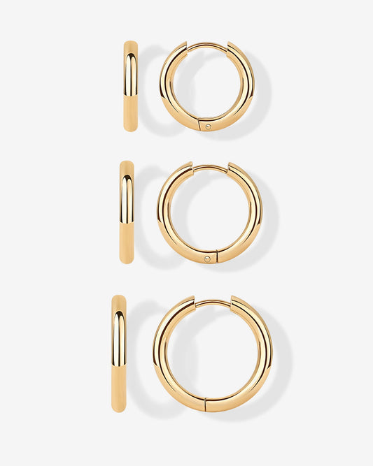 Thin Hoop Earrings Set