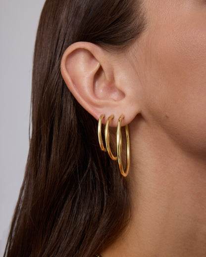 Cascade Graduated Hoop Earrings Set