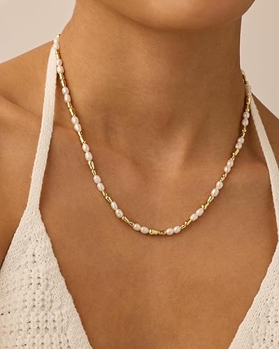 Bead and Freshwater Pearl Necklace