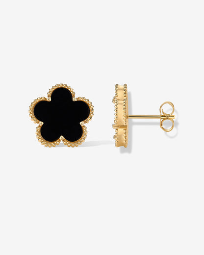 Mother of Pearl & Onyx Stud Earrings