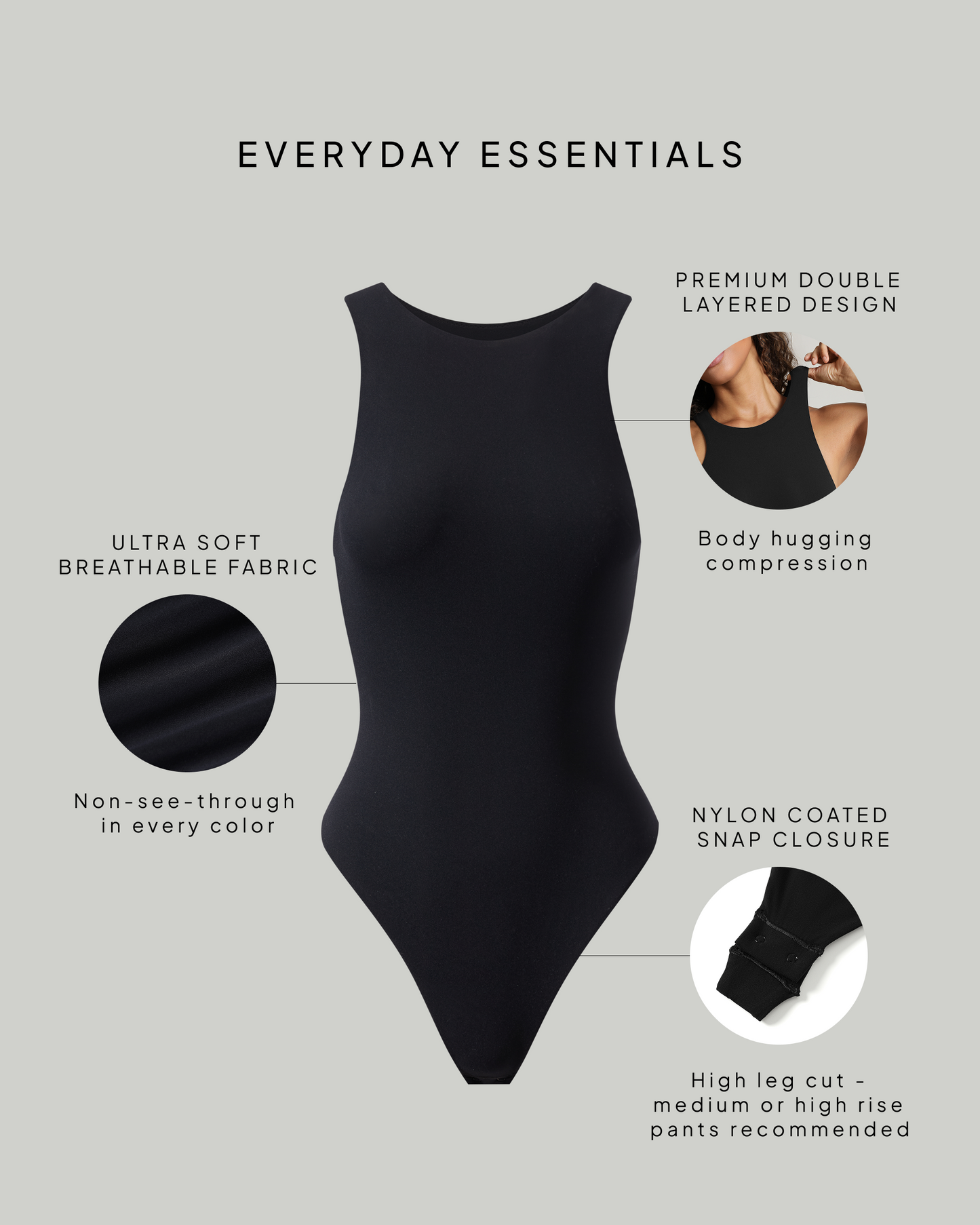 Everyday Essentials Racerback Sleeveless Bodysuit