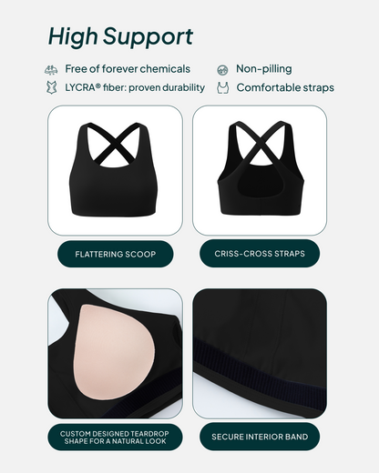 Athleisure Strappy Scoop High-Support Sports Bra