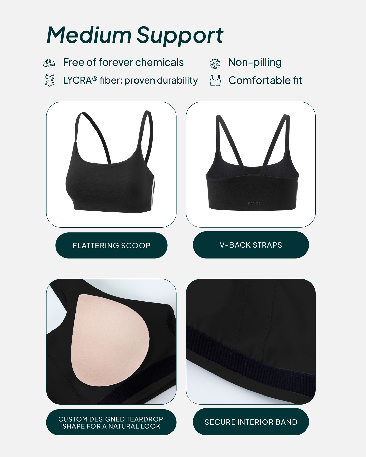 Athleisure Contrast Scoop Medium-Support Sports Bra