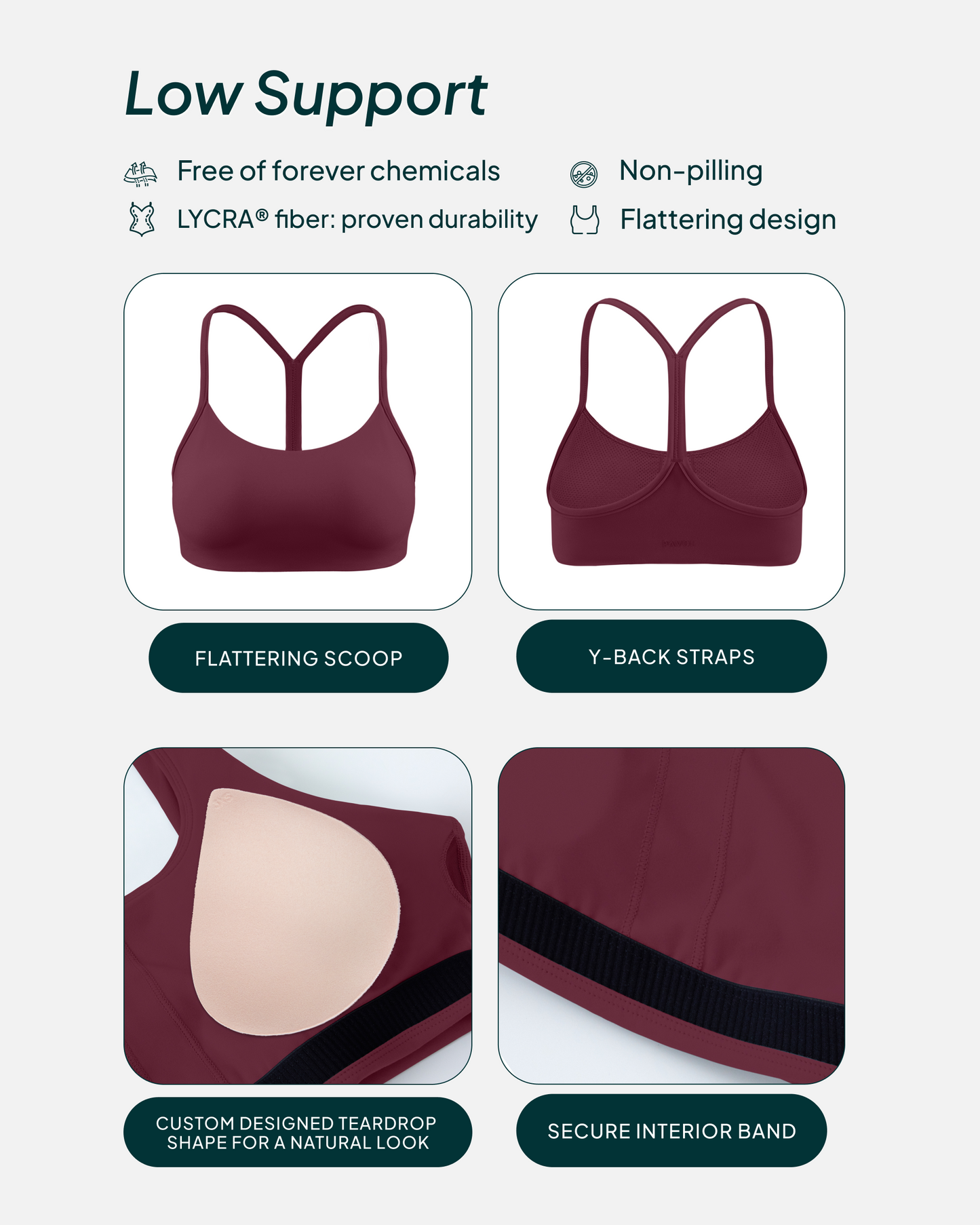 Athleisure Y-Back Buttery Soft Low Support Seasonal Bra