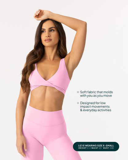 Athleisure Twist-Front Reversible Low-Impact Sports Bra
