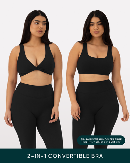 Athleisure Twist-Front Reversible Low-Impact Sports Bra