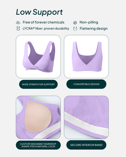 Athleisure Twist-Front Reversible Low-Impact Sports Bra