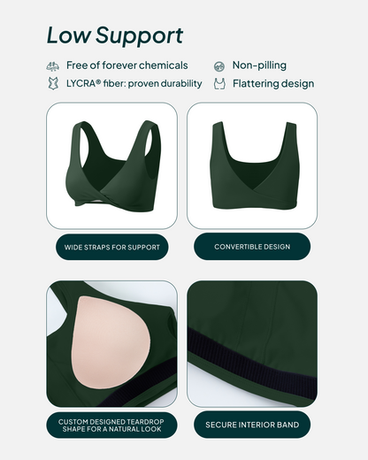Athleisure Twist-Front Reversible Low-Impact Sports Bra
