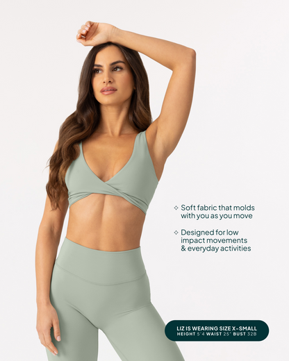 Athleisure Twist-Front Reversible Low-Impact Sports Bra
