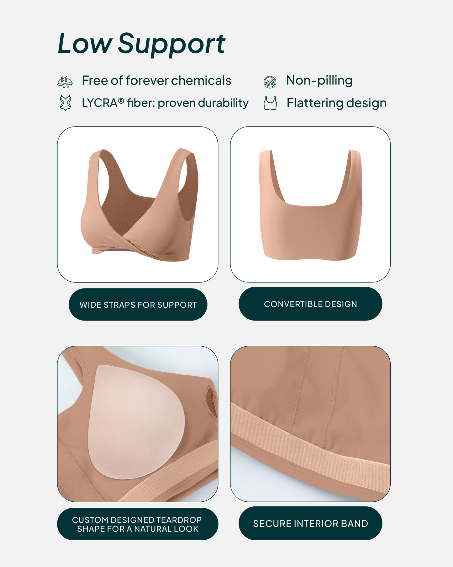 Athleisure Twist-Front Reversible Low-Impact Sports Bra