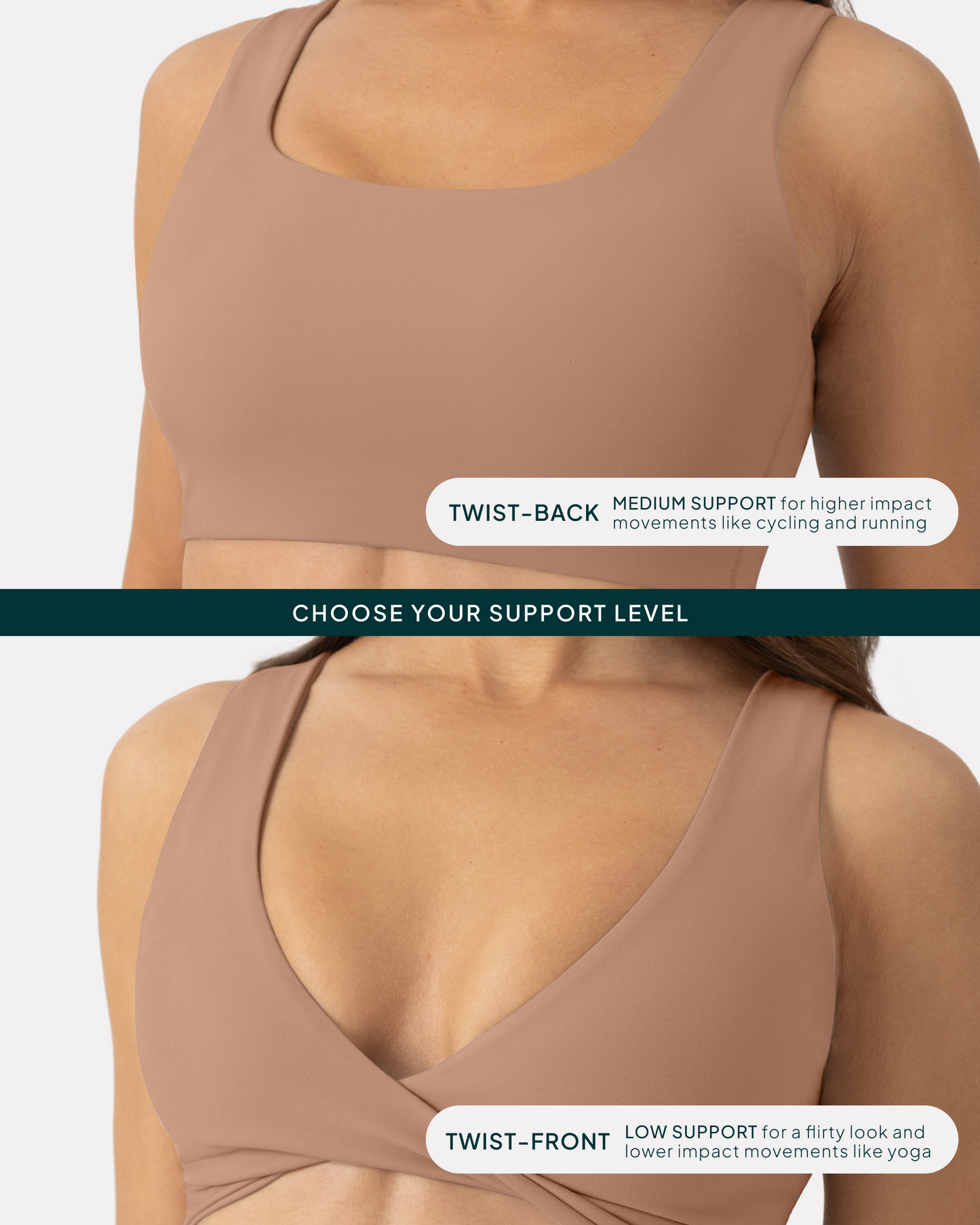 Athleisure Twist-Front Reversible Low-Impact Sports Bra