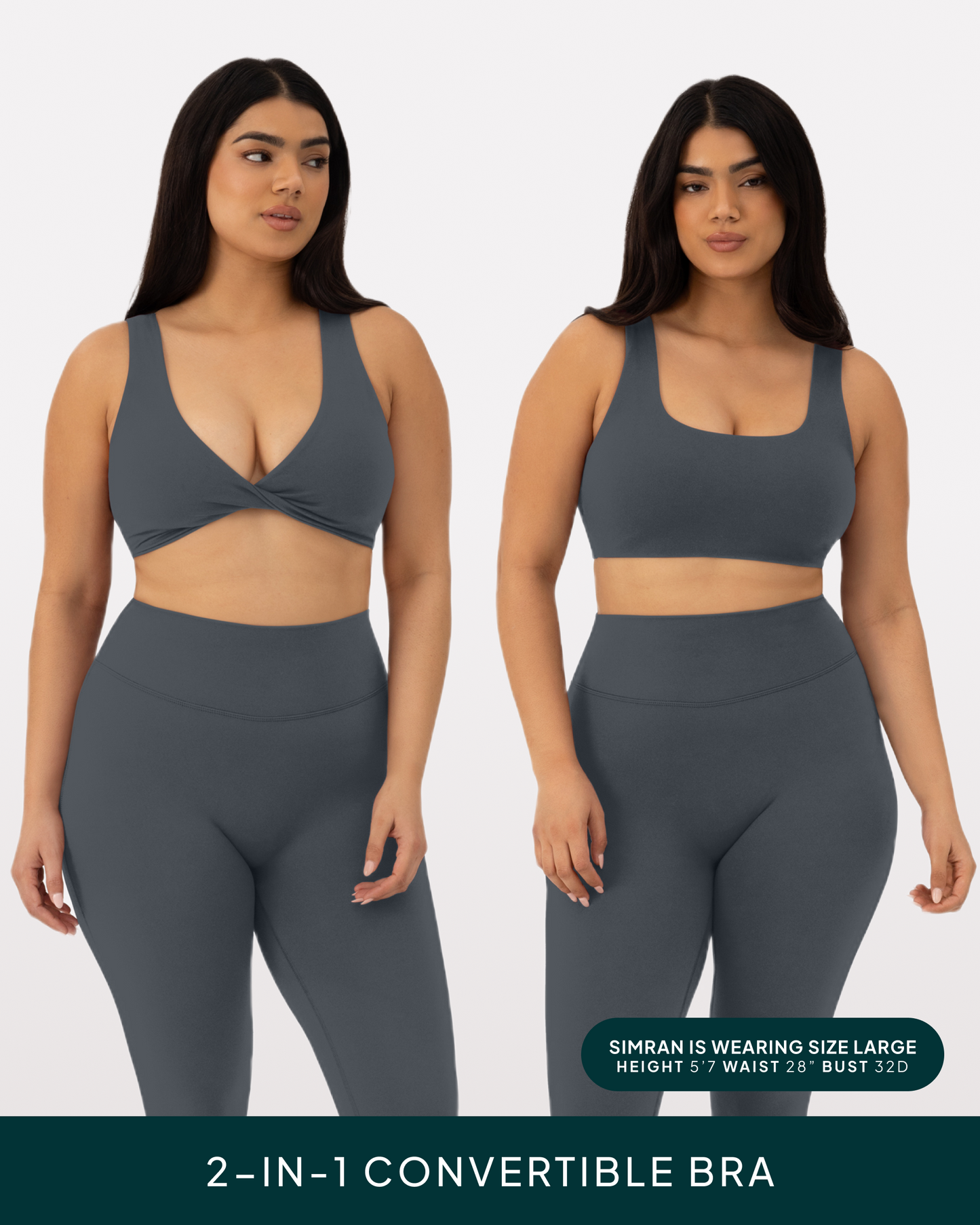 Athleisure Twist-Front Reversible Low-Impact Sports Bra