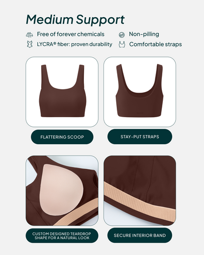 Athleisure Scoop High-Support Removable Padded Sports Bra