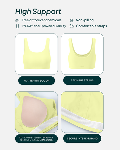 Athleisure Scoop High-Support Removable Padded Sports Bra