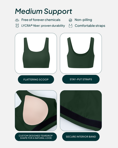 Athleisure Scoop High-Support Removable Padded Sports Bra