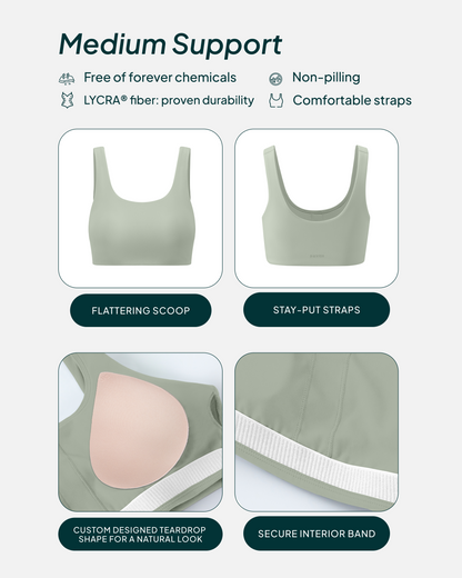Athleisure Scoop High-Support Removable Padded Sports Bra