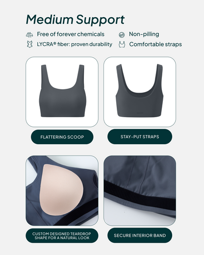 Athleisure Scoop High-Support Removable Padded Sports Bra