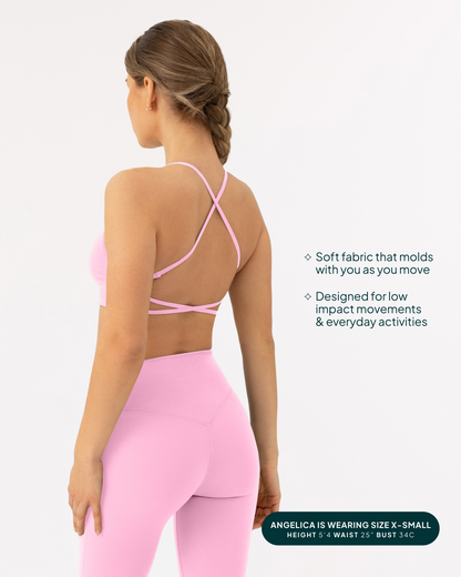 Athleisure Criss-Cross Strap Low-Impact Sports Bra