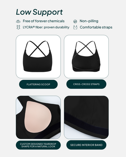 Athleisure Criss-Cross Strap Low-Impact Sports Bra