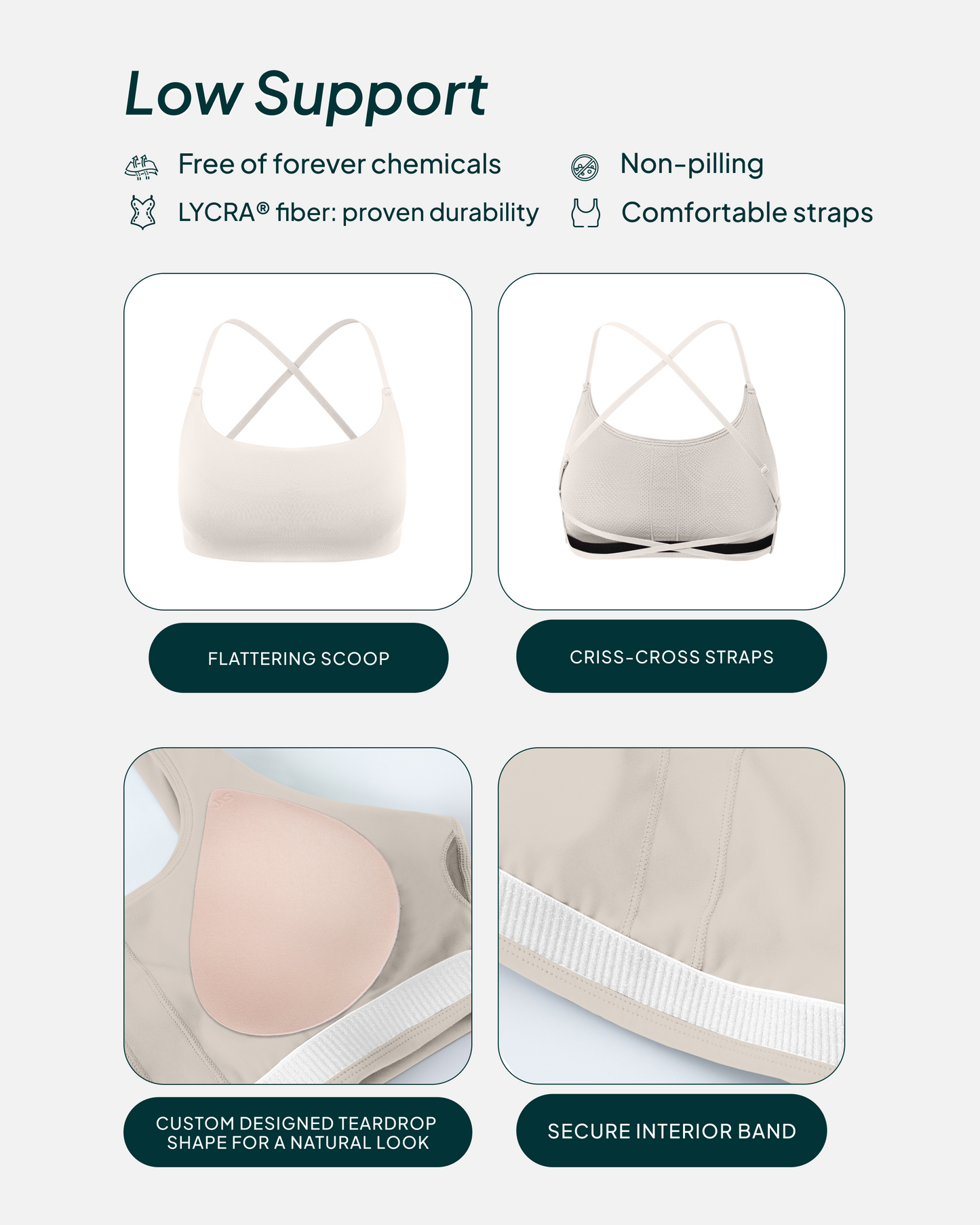 Athleisure Criss-Cross Strap Low-Impact Sports Bra
