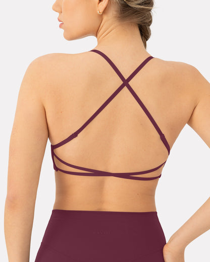 Athleisure Criss-Cross Strap Low-Impact Sports Bra