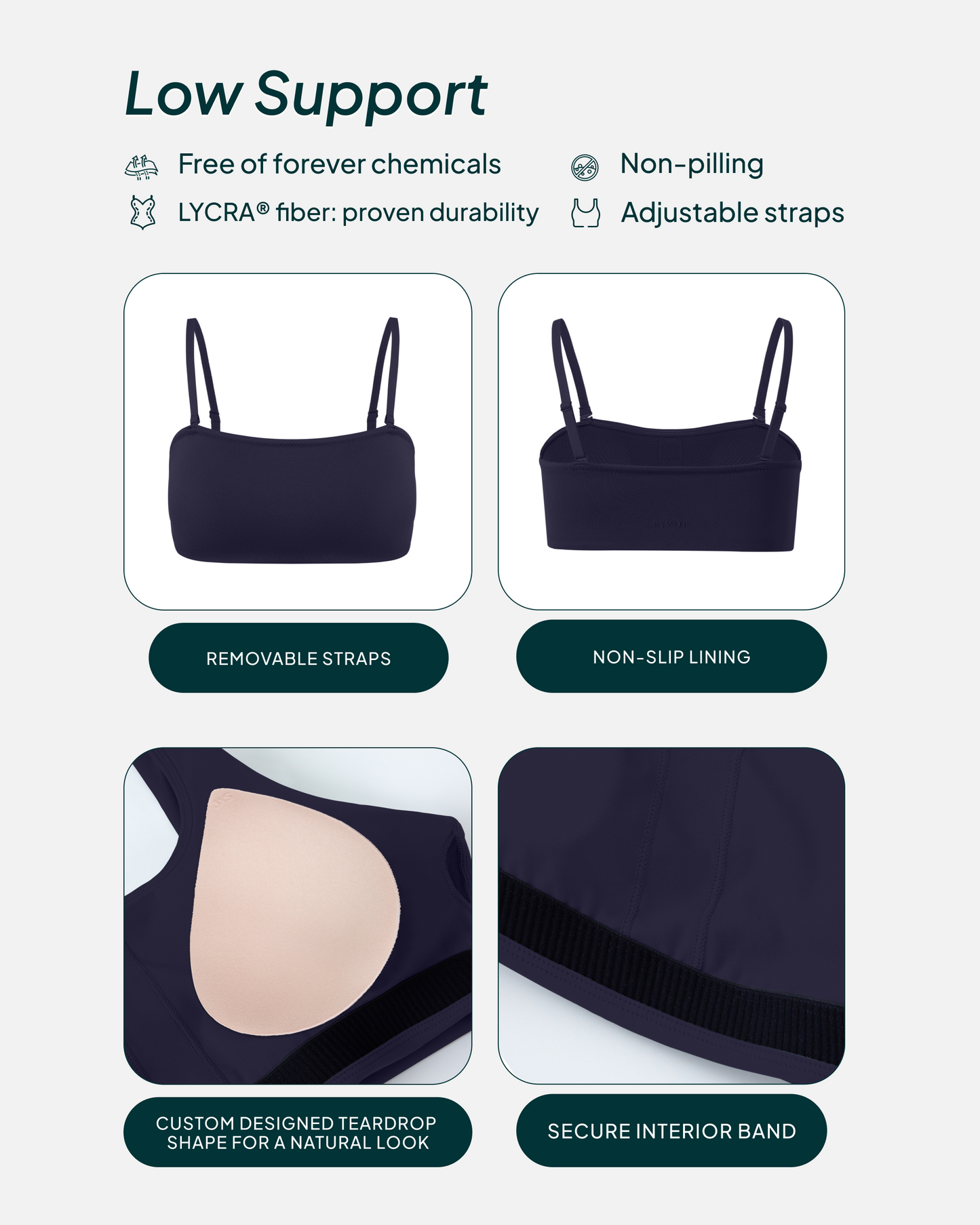 Athleisure Bandeau Low-Support Sports Bra