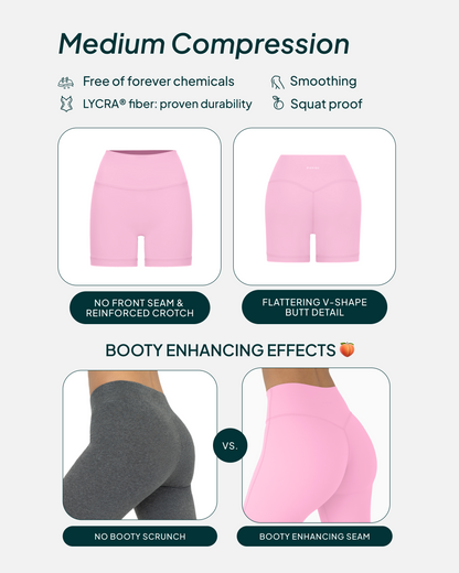 FlexFlow Butt Lifting High-Waisted 6" Seasonal Biker Shorts