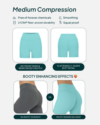 FlexFlow Butt Lifting High-Waisted 6" Seasonal Biker Shorts