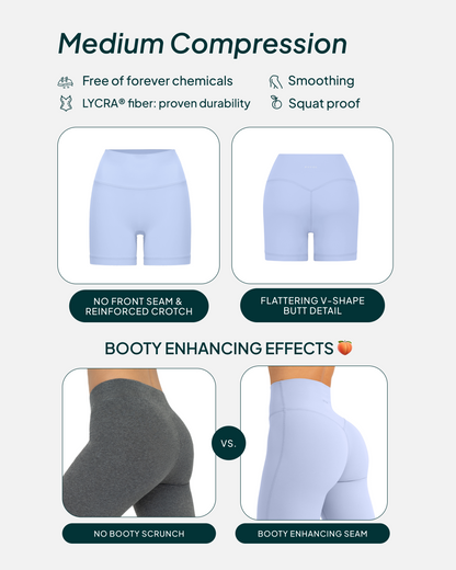 FlexFlow Butt Lifting High-Waisted 6" Biker Shorts