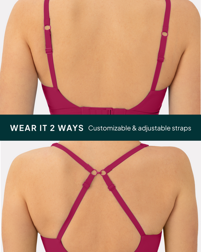Supportive High-Support Padded Convertible Sports Bra