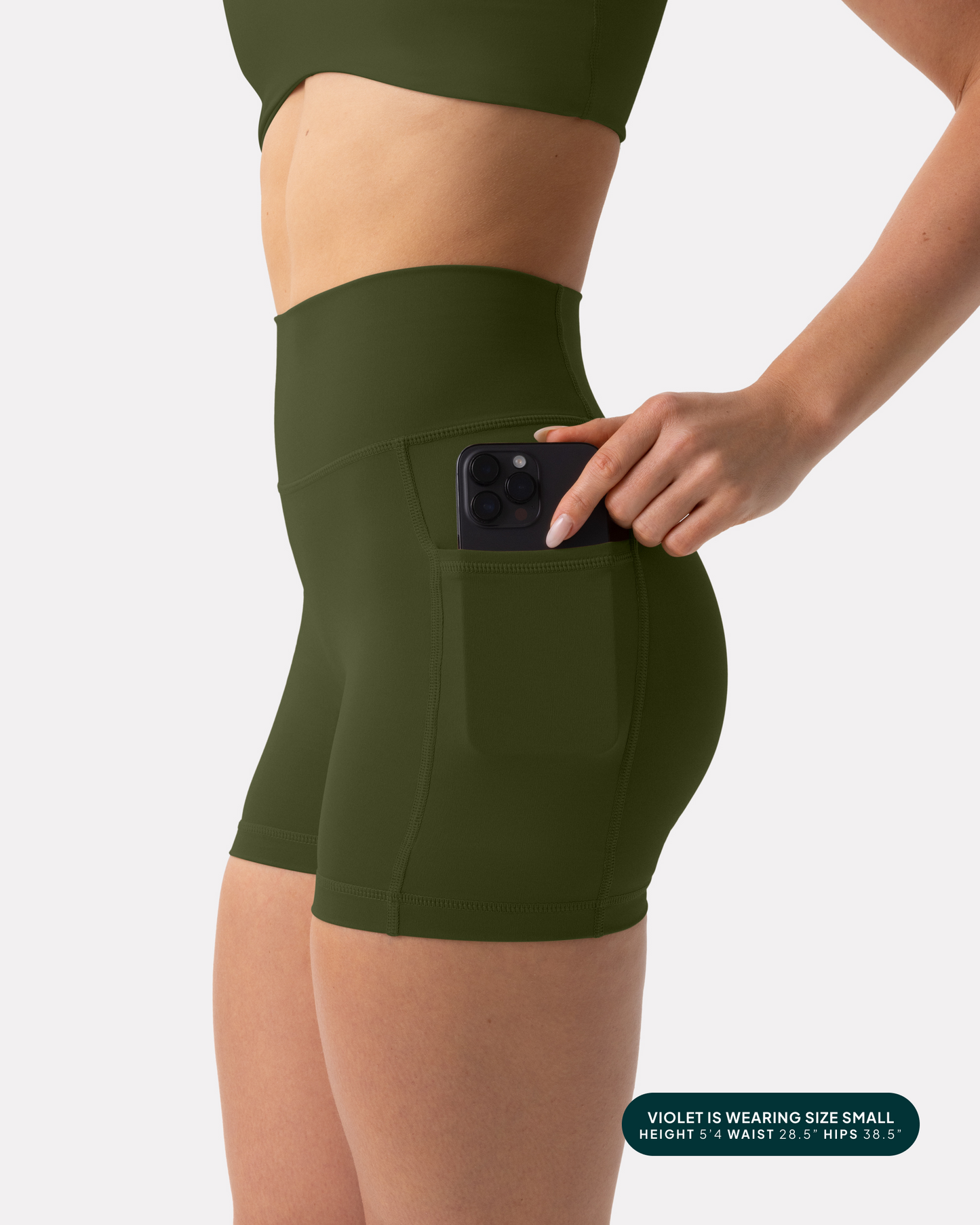 High-Waisted Butt Lifting 4" Biker Shorts with Pockets