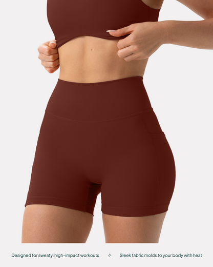 High-Waisted Butt Lifting 4" Biker Shorts with Pockets