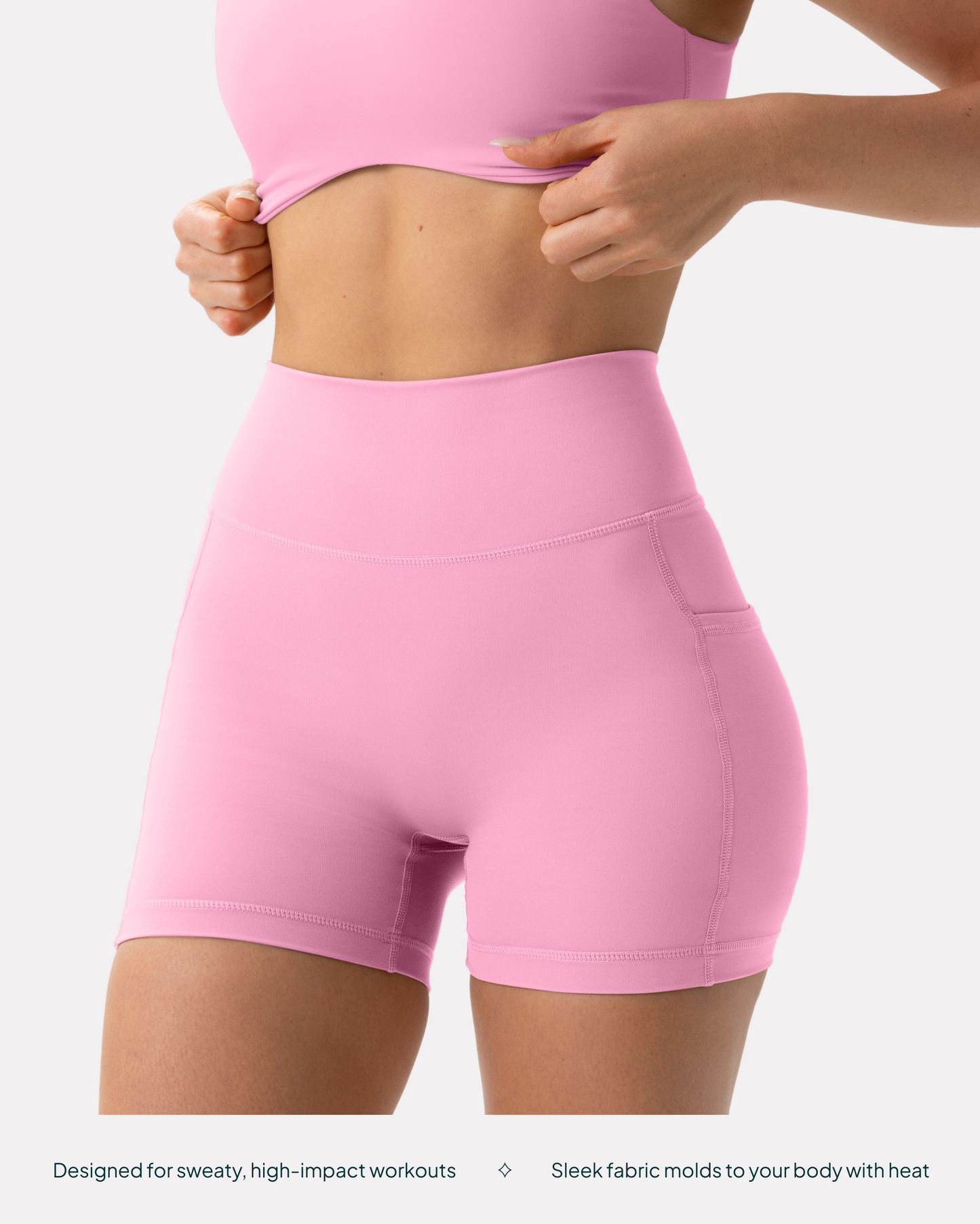High-Waisted Butt Lifting 4" Biker Shorts with Pockets
