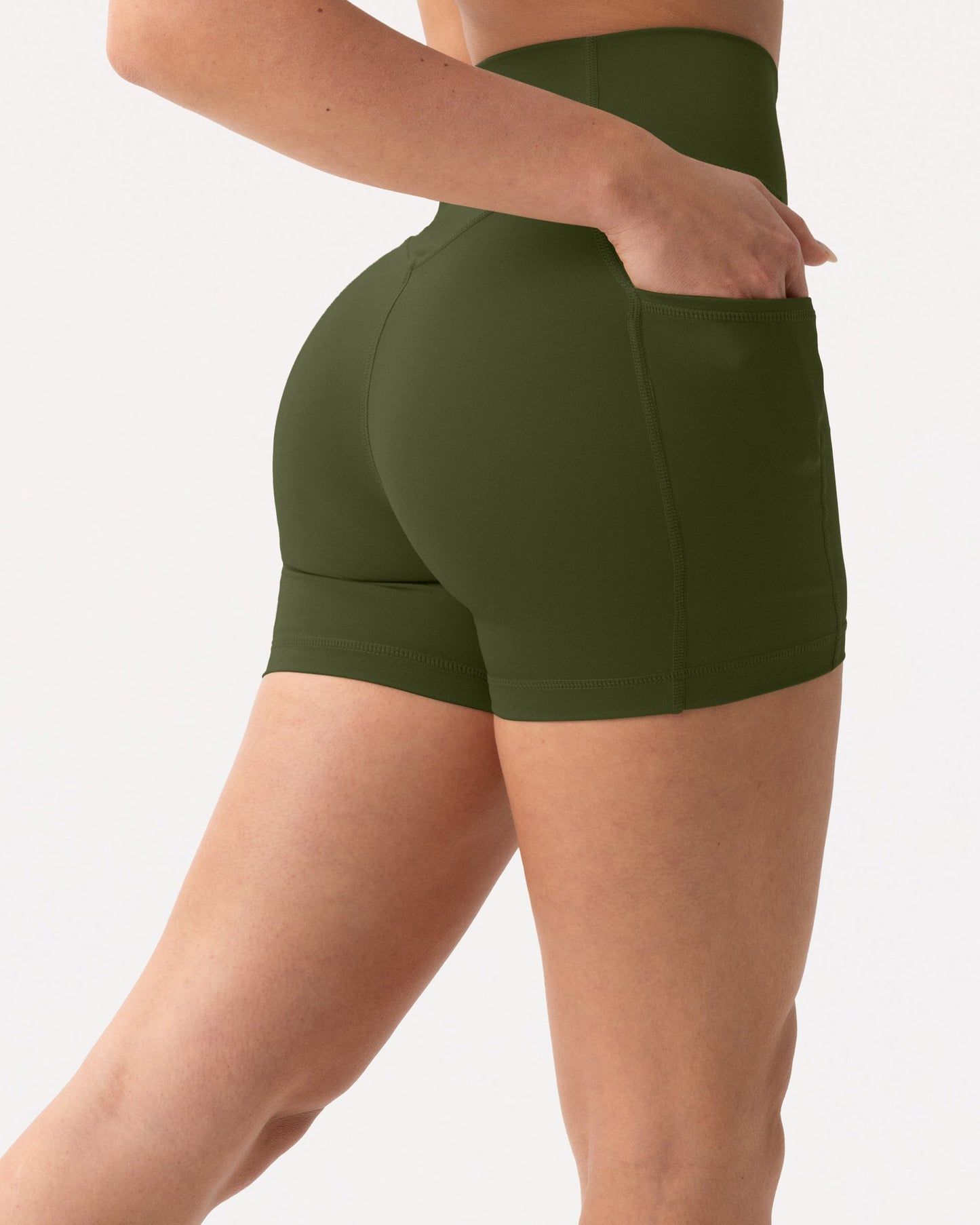 High-Waisted Butt Lifting 4" Biker Shorts with Pockets