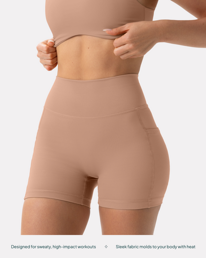 High-Waisted Butt Lifting 4" Biker Shorts with Pockets