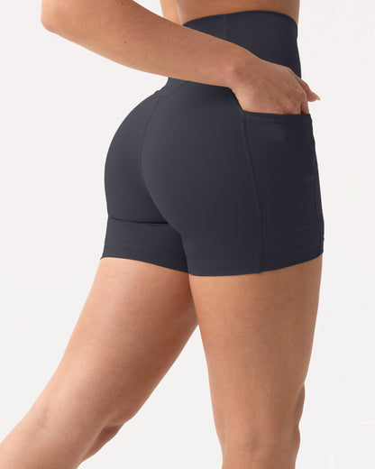 High-Waisted Butt Lifting 4" Biker Shorts with Pockets