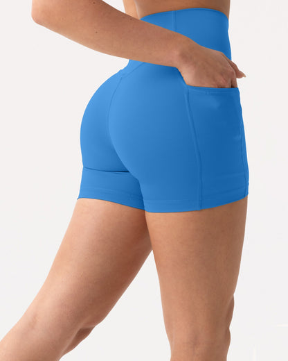 High-Waisted Butt Lifting 4" Biker Shorts with Pockets