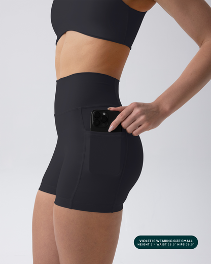 High-Waisted Butt Lifting 4" Biker Shorts with Pockets