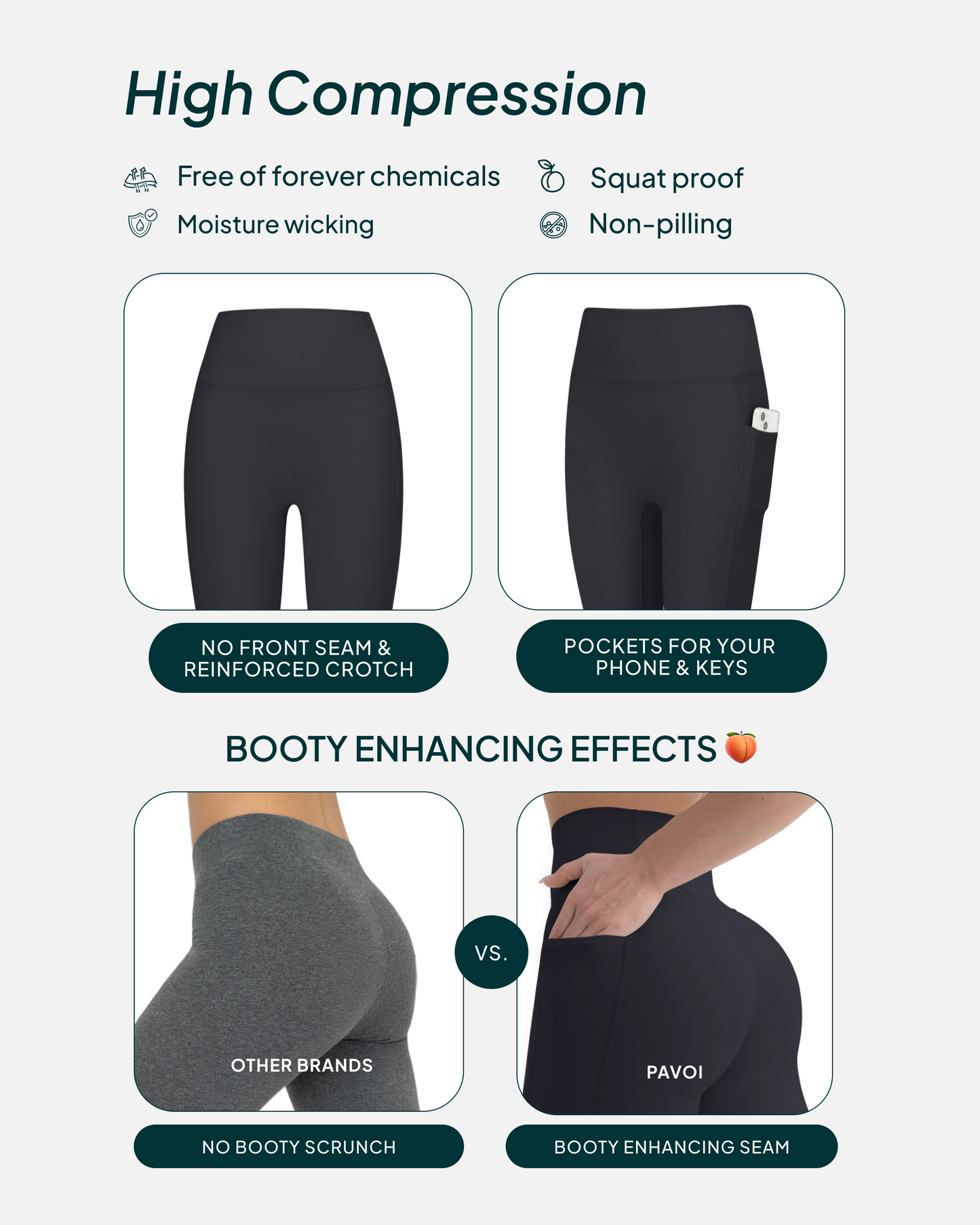 High-Waisted Butt Lifting Tall-Length Leggings with Pockets