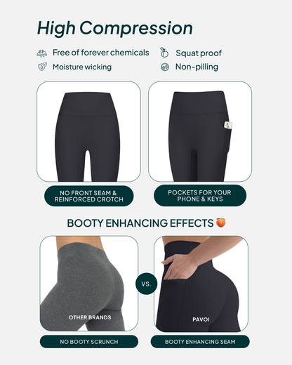 High-Waisted Butt Lifting Tall-Length Leggings with Pockets