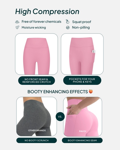 High-Waisted Butt Lifting Tall-Length Leggings with Pockets