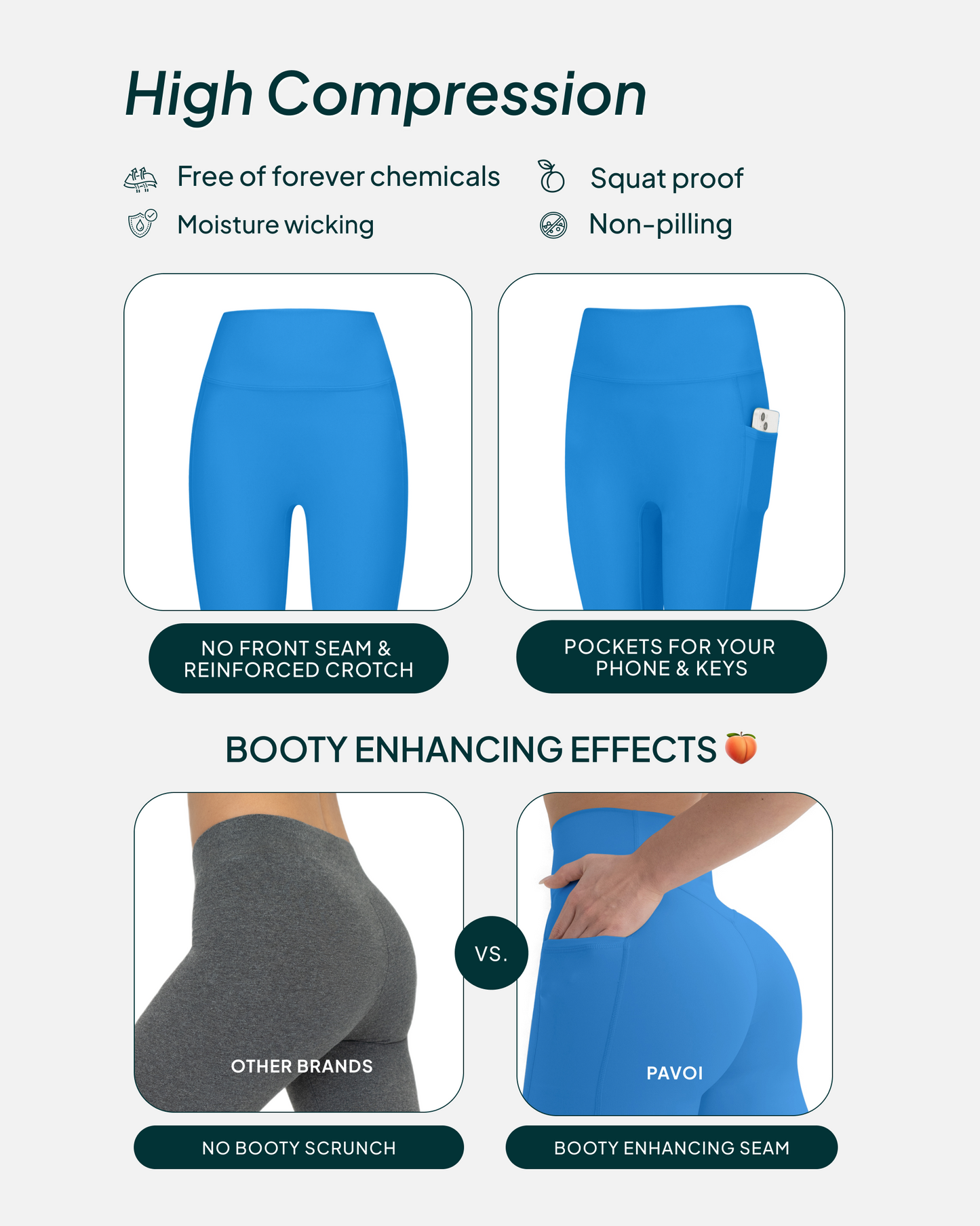High-Waisted Butt Lifting Tall-Length Leggings with Pockets