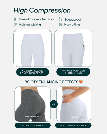 High-Waisted Butt Lifting Tall-Length Leggings with Pockets