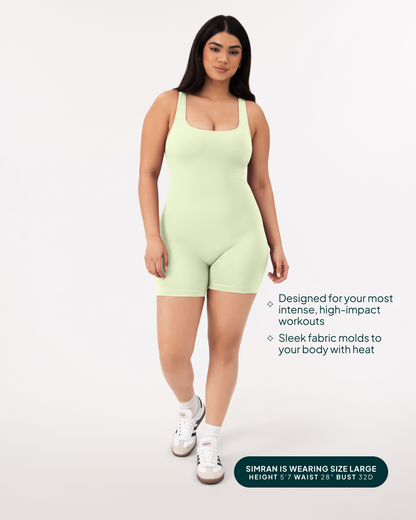 Square Neck 5" One Piece Workout Romper