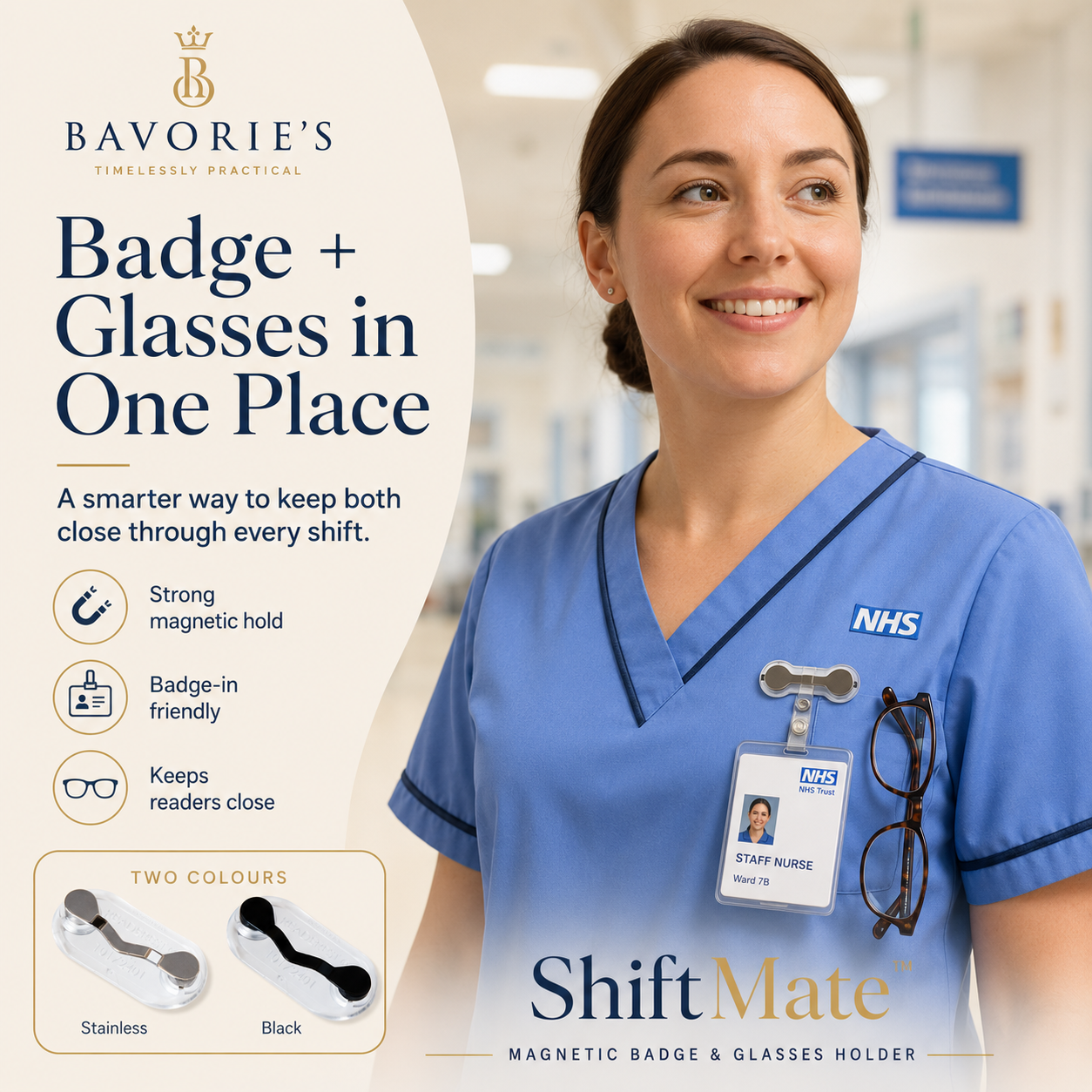 Bavorie ShiftMate Magnetic Badge & Glasses Holder