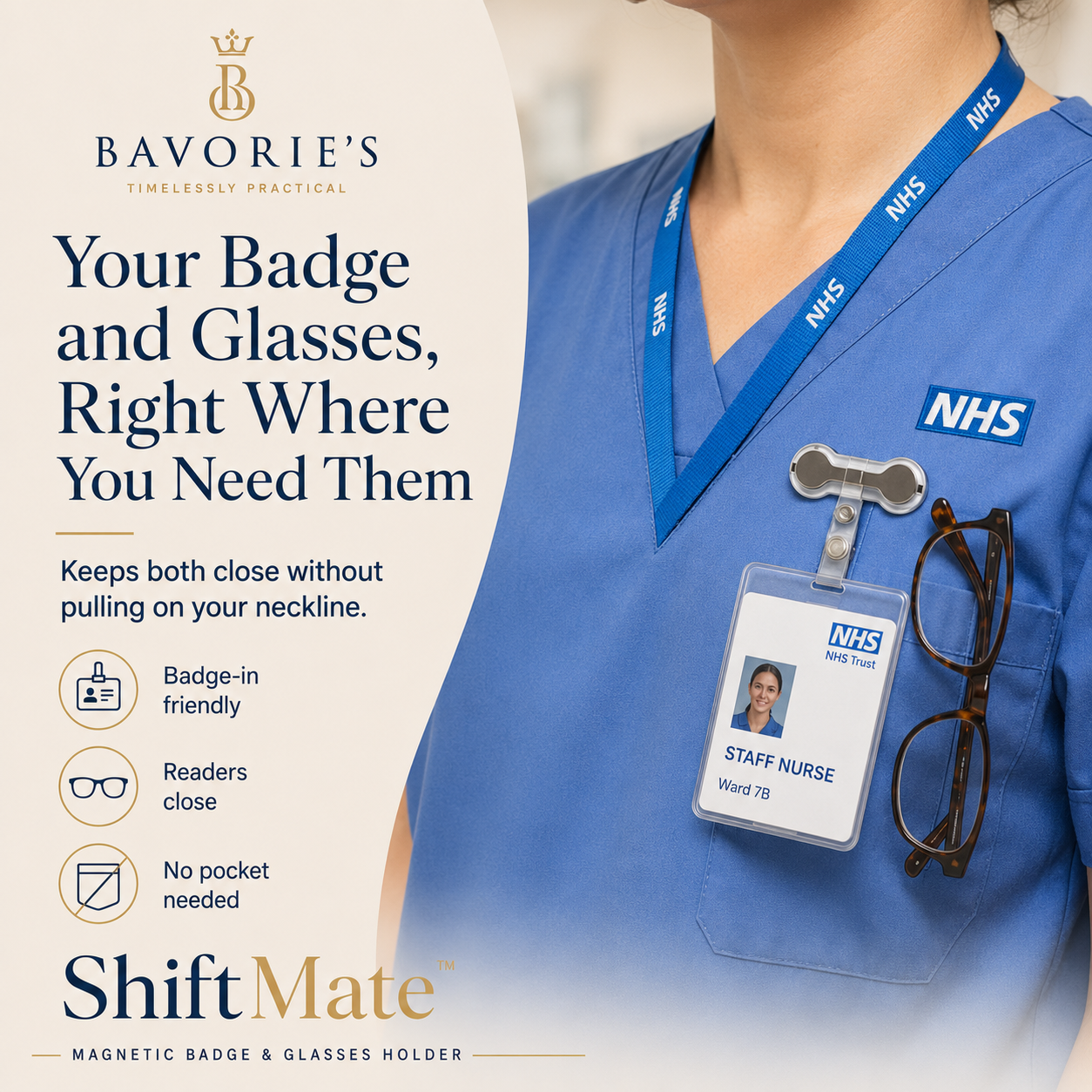 Bavorie ShiftMate Magnetic Badge & Glasses Holder