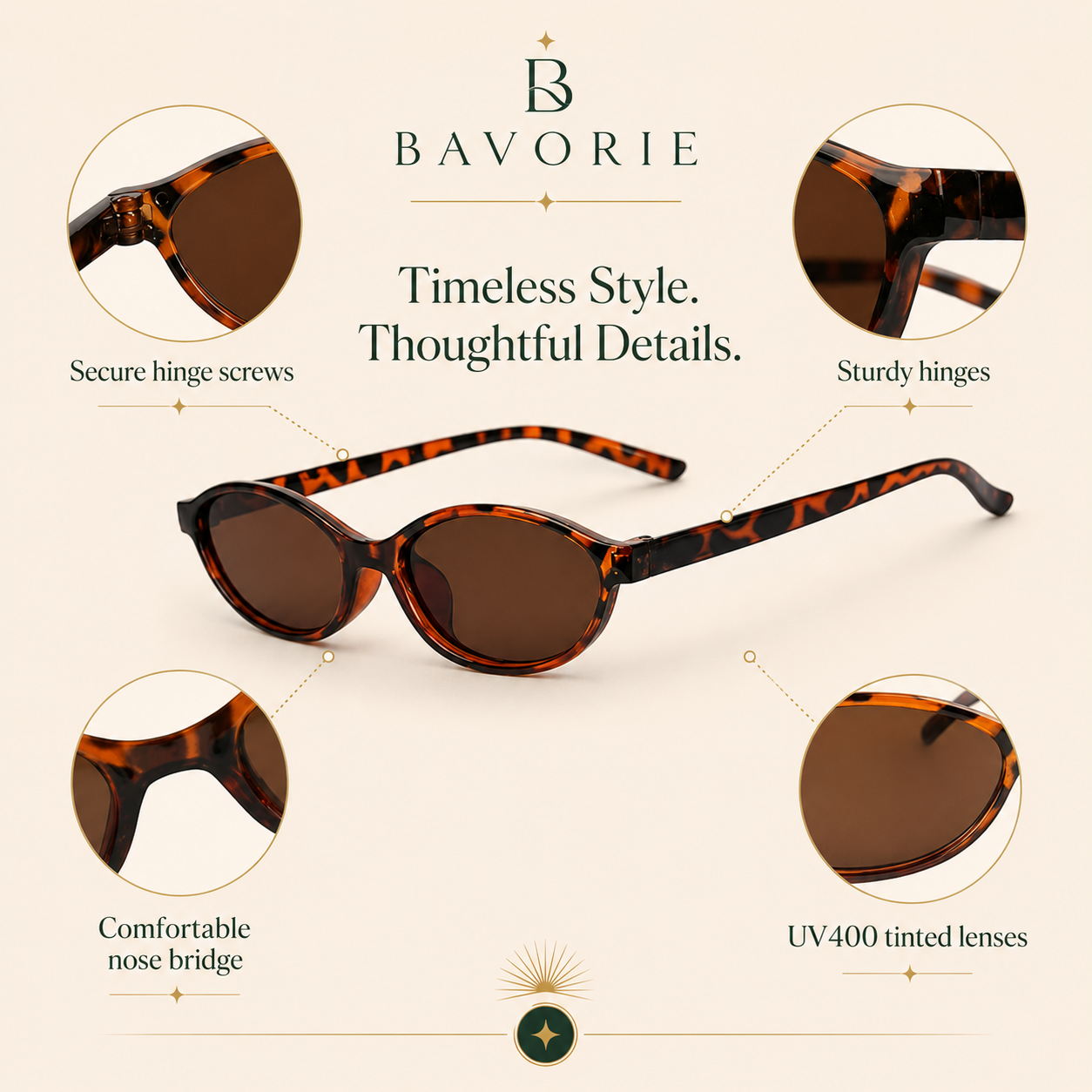The Gia Oval Sunglasses Trio